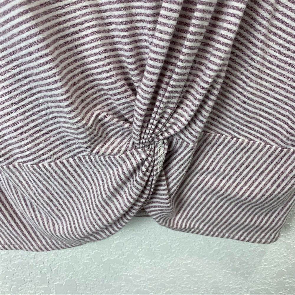 Rachel Zoe Knotted Front Hemline Striped T-Shirt - Picture 6 of 8